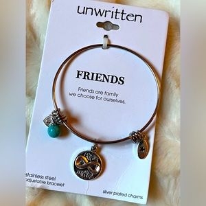 Unwritten, silver plated friends charm bracelet
